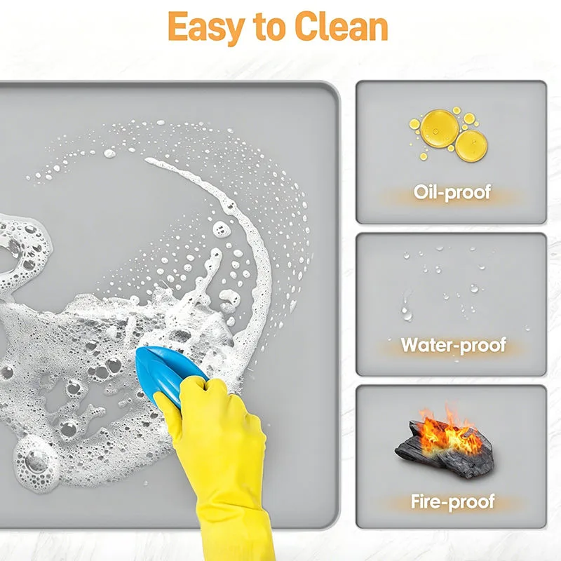 Silicone Cross-Border BBQ Grill Mat Portable Heat Resistant Fire-Retardant Protective Floor Protection Mat - detail view 4