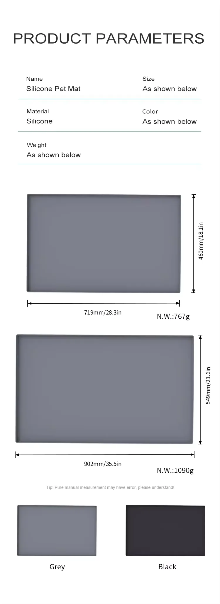 Wholesale Double-Sided Anti-Slip Pet Feeding Mat Rectangle Easy Clean Waterproof Dog Cat Mat - detail view 10