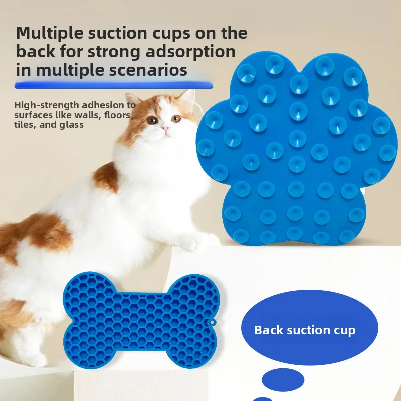 Moderne silicone animaux bol automatique Feature uni motif à ventouse base lent tapis de - detail view 3