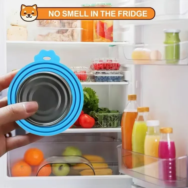 Reusable Durable Silicone 3-in-1 Pet Food Can Leak-Proof Storage Container for Cats Dogs - detail view 1