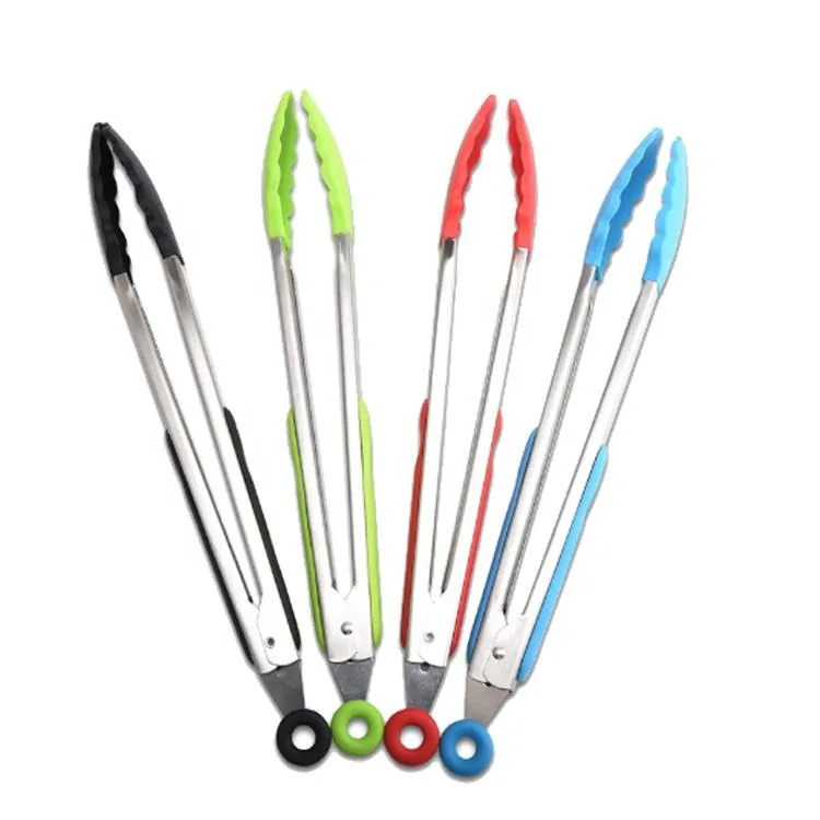 9 pouce 12 pouce Platinum silicone glace Tongs barbecue Tongs alimentaire Tongs - detail view 2