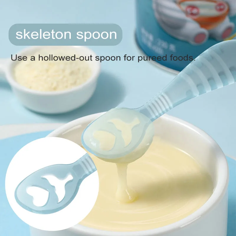 Food Grade BPA Free Baby Feeding Custom Dinnerware Set Silicone Newborn Baby Eating Spoon Set - detail view 3