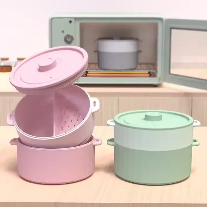 Microwave Vegetable Steamer Microwavable Steamer Basket Veggie Broccoli Fish Steam Container - main product image