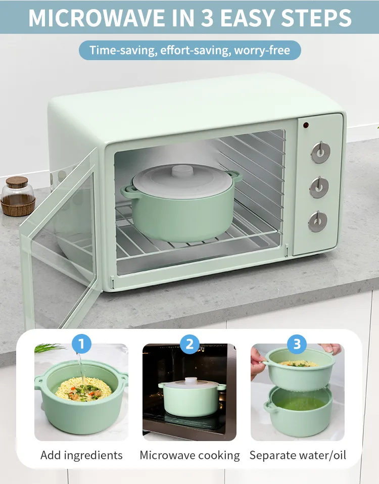 BPA-Free Eco-Friendly Silicone Microwave Steamer Lazy Food Steamer Bowl for Vegetables and Cooker Pot - Silicone microwave steamer P - detail view 10