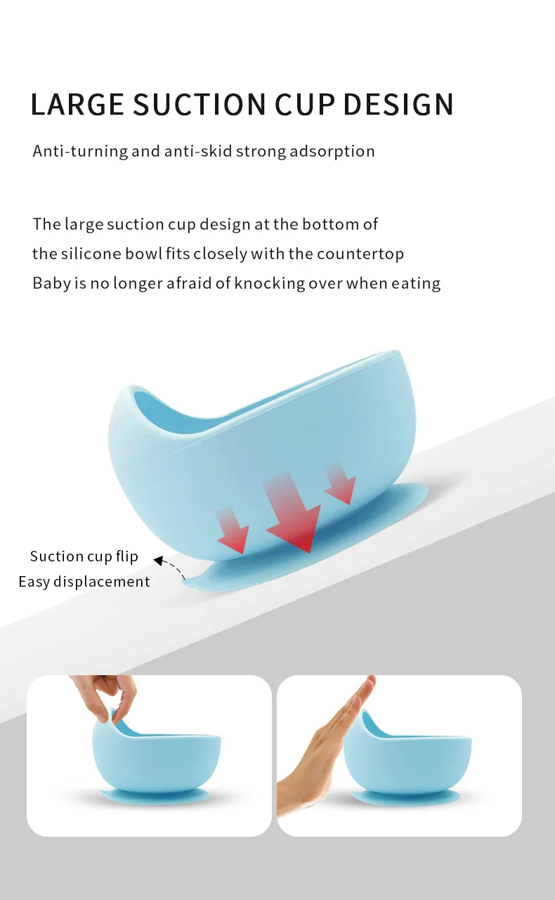 Bamboo à ventouse assiette bébé alimentation bol set base silicone bébé bol tout-petits - detail view 9