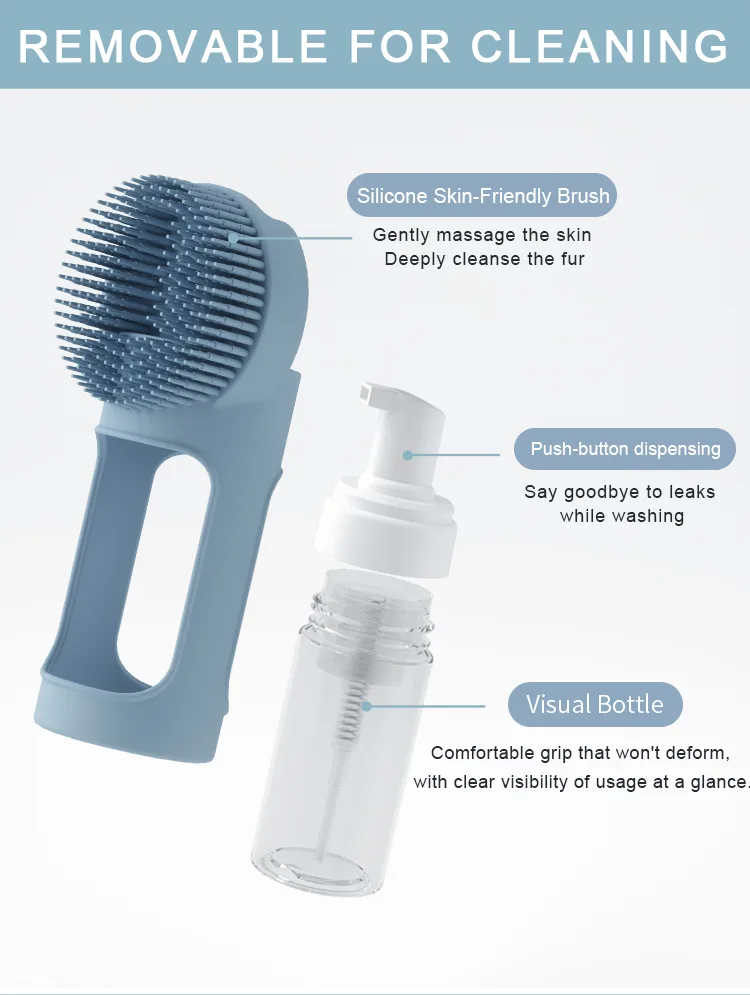 OEM 반려동물 제품 그루밍 용품 샤워 샴푸 Spray 소프트 Bristle 세탁 마사지 목욕 브러시 강아지 고양이 - detail view 7