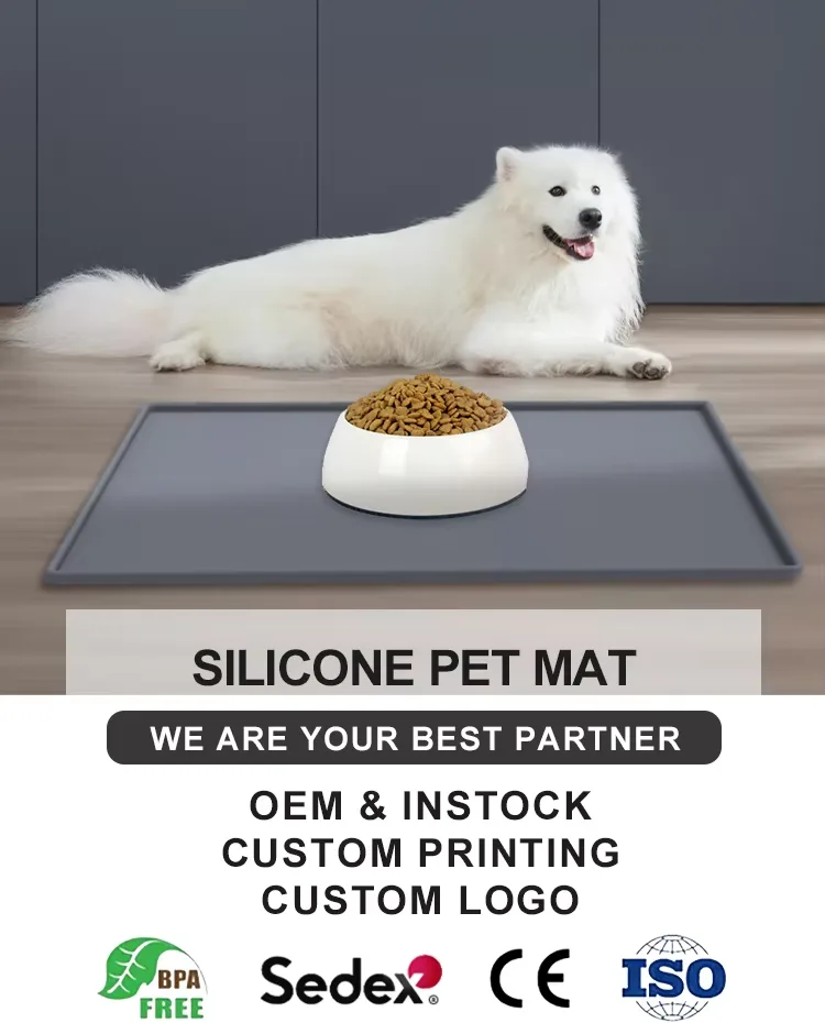 Nouveau sans BPA qualité alimentaire chien chat bol tapis silicone antidérapant imperméable - detail view 6