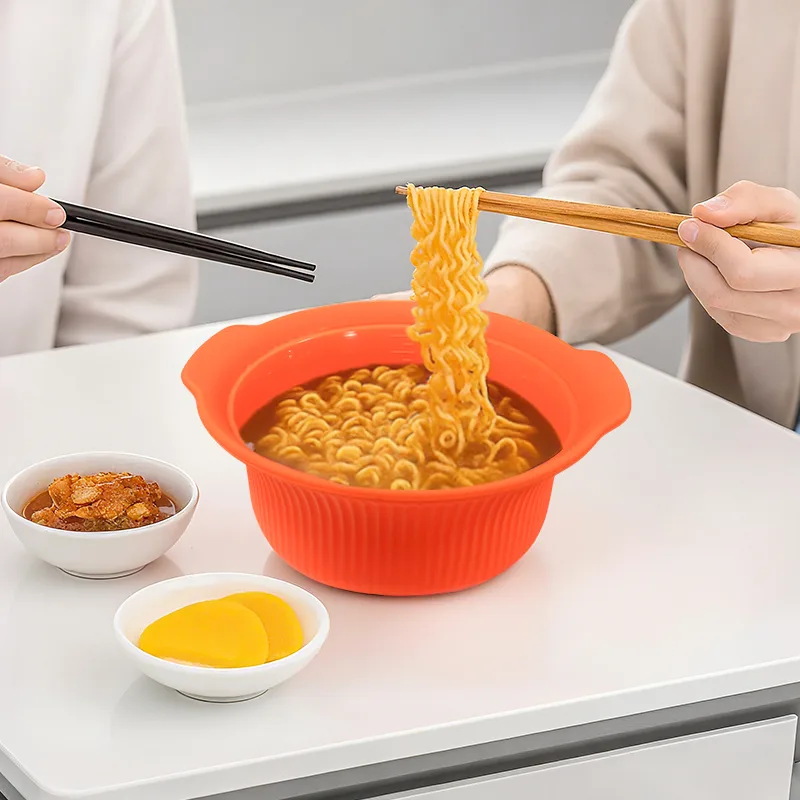 Custom Logo Kitchen Utensil Food Grade Safe Cooking Food Steamer Microwave Oven Silicone Bowl Food Container - detail view 7