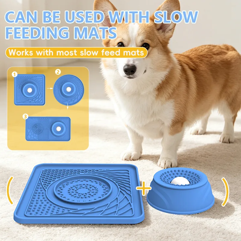 シリコーン スローフィーダー 犬用 ボウル- 滑り止め 吸盤付き カップ - detail view 2