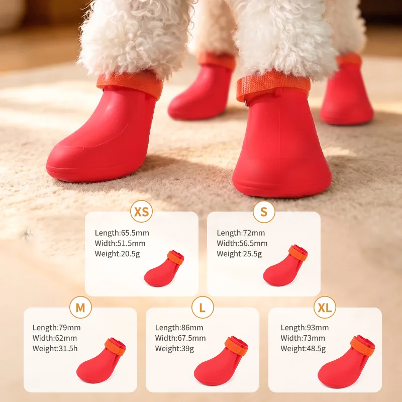 방수 강아지 Boots 미끄럼 방지- 조절 가능 Paw Protectors - detail view 4
