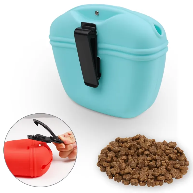 Silicone cão petisco bolsa- Magnetic Closure Waist clipe - detail view 1