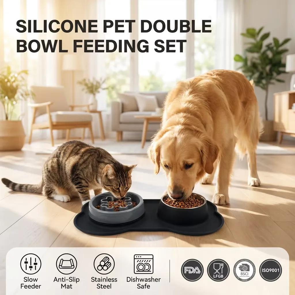 Silicone Pet Bowl for Dogs and Cats Feeder Bowls for Pets Dog Food Bowl with No-Spill and Non-Slip Design - detail view 6