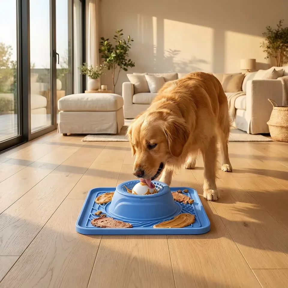 2-in-1 Pet Lick Mat Slow Feeder Anti-slip Feeding Bowl for Cats and Dogs Slow-feeding Bowl Stain-resistant and Easy to Clean - main product image