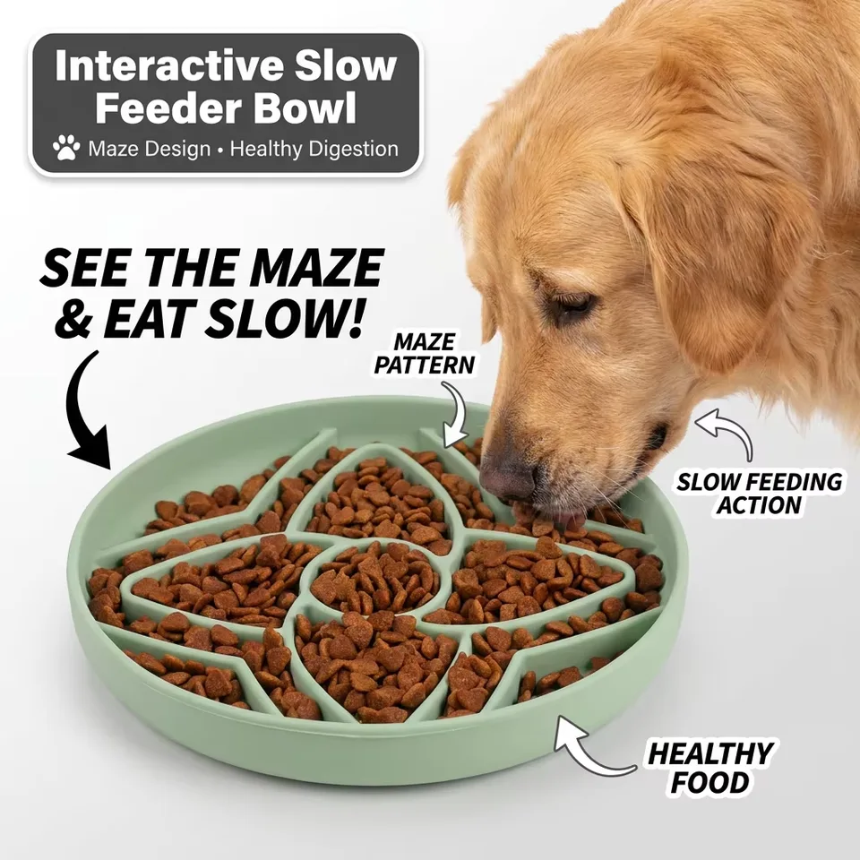 2027 nouveau anti-Choking lent alimentation chat chien Disc écologique silicone animaux - main product image