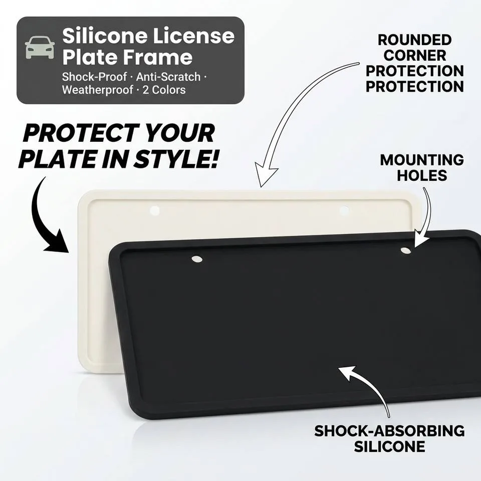 Novo personalizado silicone License prato suporte Rust-Proof Number prato tampa - main product image