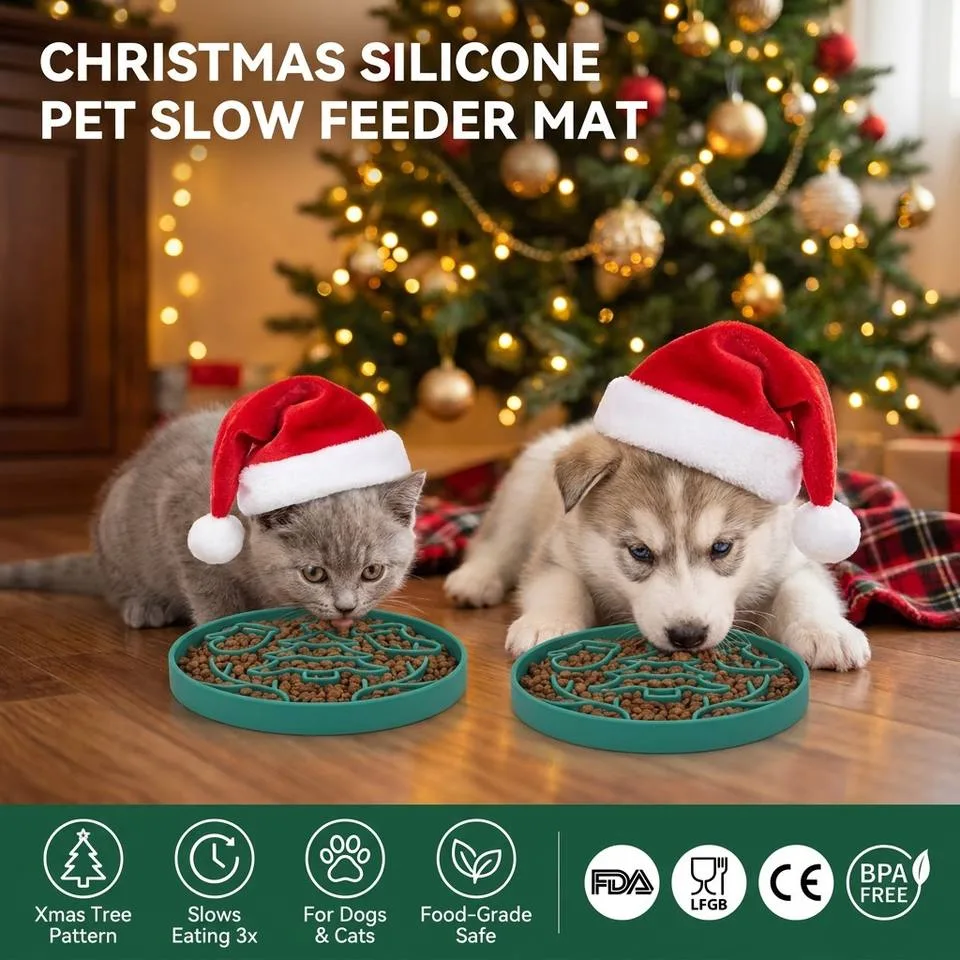 Custom Logo New Round Maze Silicone Slow Feeder Dog Pet Bowls With Suction Silicone Mat - detail view 2