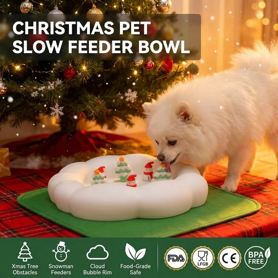 Top Rankings Christmas Pet Dog Lick Mat Slow Feeding Bowl Ready to Ship Slow Feeder Silicone Lick Pad - custom silicone manufacturer