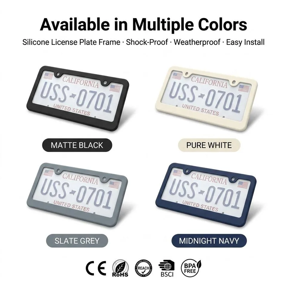 Novo personalizado silicone License prato suporte Rust-Proof Number prato tampa - detail view 3