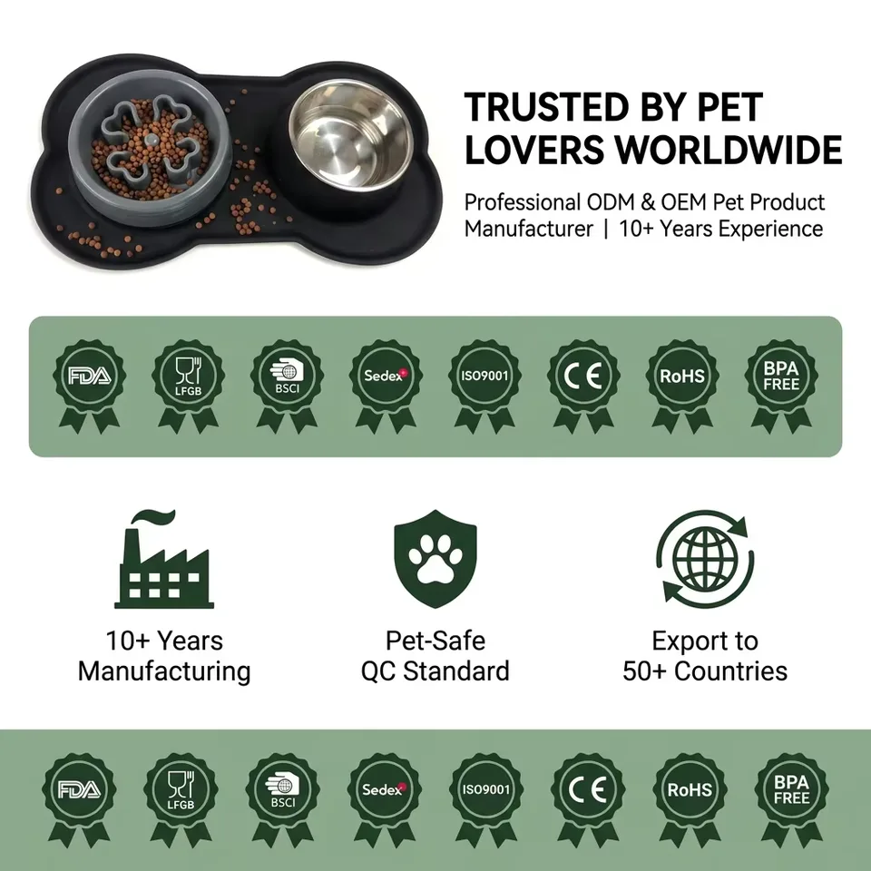 Silicone Pet Bowl for Dogs and Cats Feeder Bowls for Pets Dog Food Bowl with No-Spill and Non-Slip Design - detail view 3