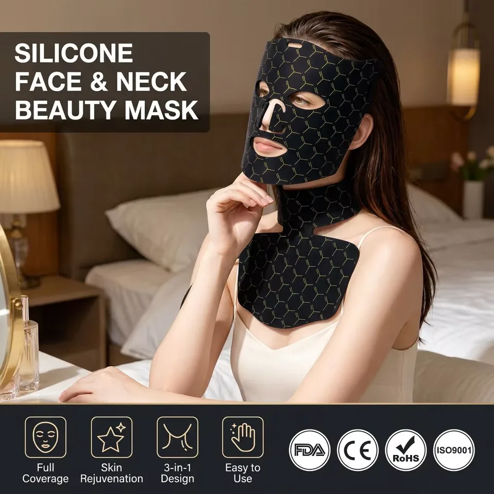 Professional Salon Style Standing Silicone LED Light Face Mask Mat Home Use Hand Held Skin Care Facial Mask - detail view 1