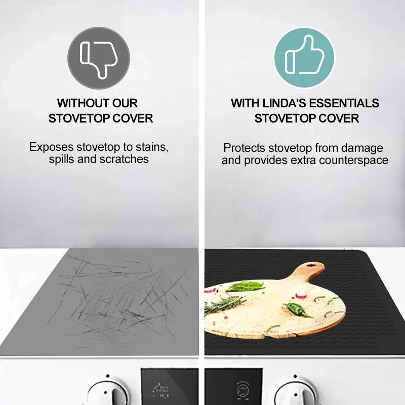 Silicone Stove Top Cover - Heat Resistant Waterproof Large - detail view 2