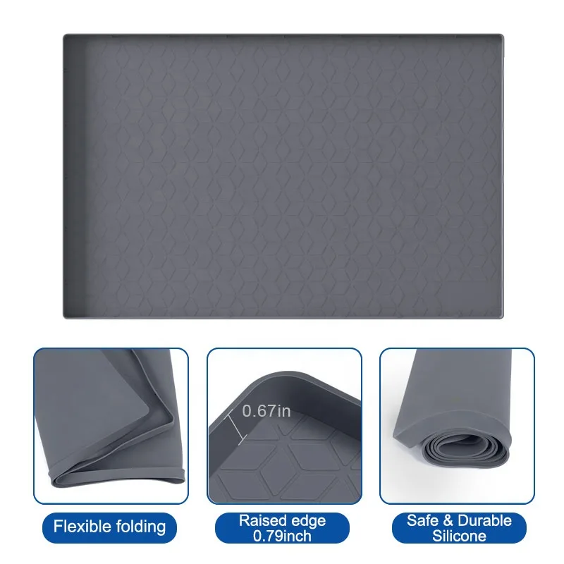 Silicone Under Sink Mat - Waterproof, Anti-Slip, Washable - detail view 4