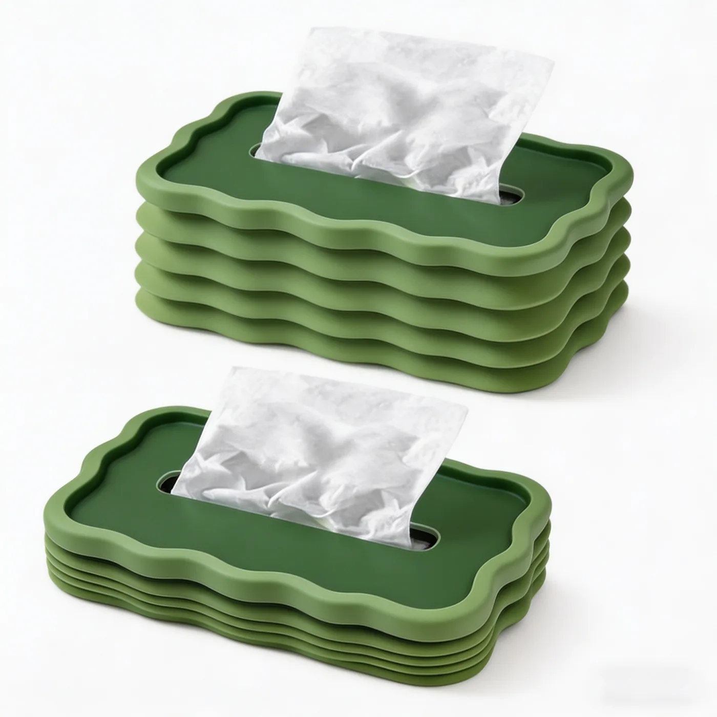 Rectangle Silicone Tissue Box - Foldable Desktop Holder - main product image