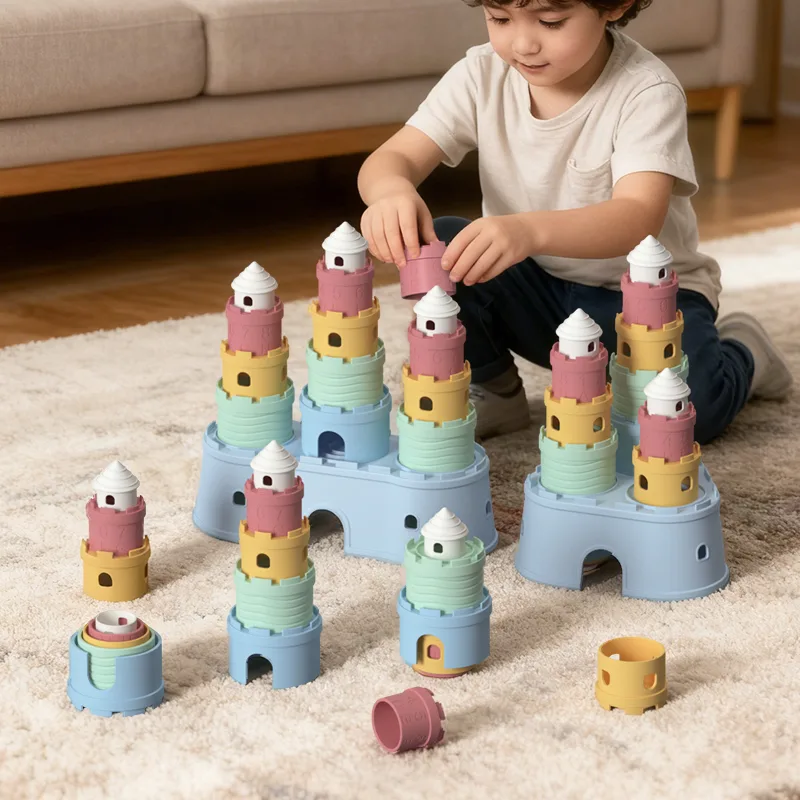 Silicone Baby Stacker Toy Set — Fabricante OEM personalizado para importadores de productos para bebé