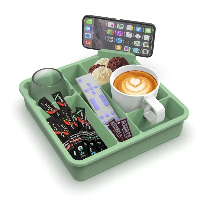 Silicone Couch Cup Holder Tray - Anti-Spill Waterproof Caddy - main product image