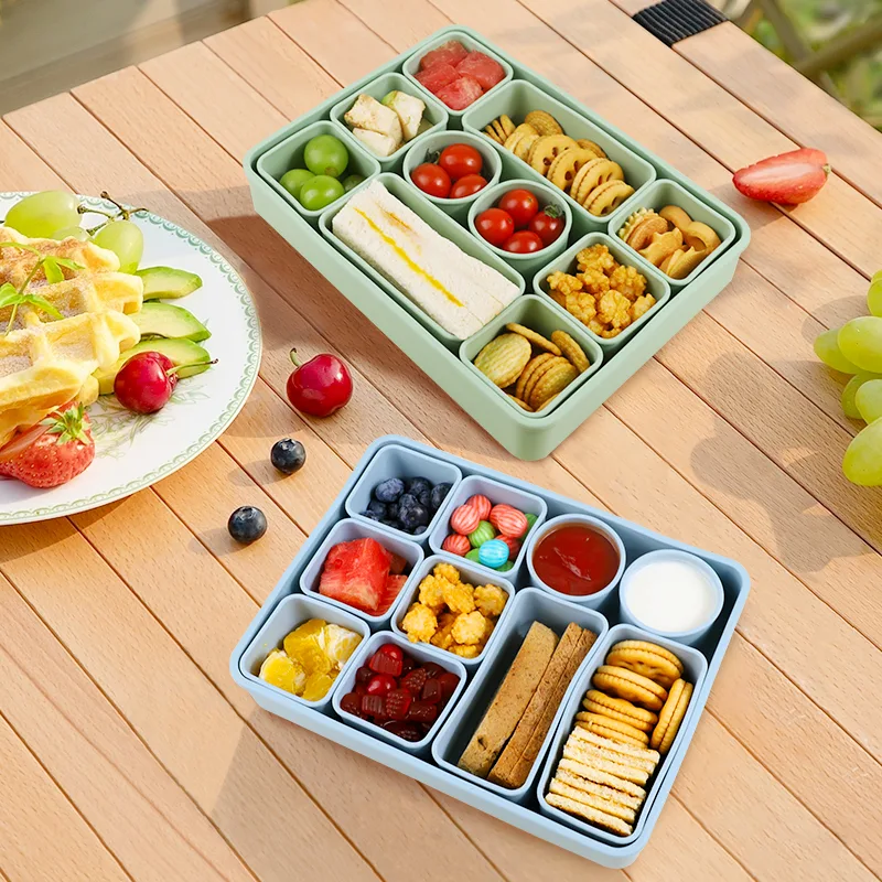 Silicone Kids Lunch Box - Divided Snack Container, Portable - main product image
