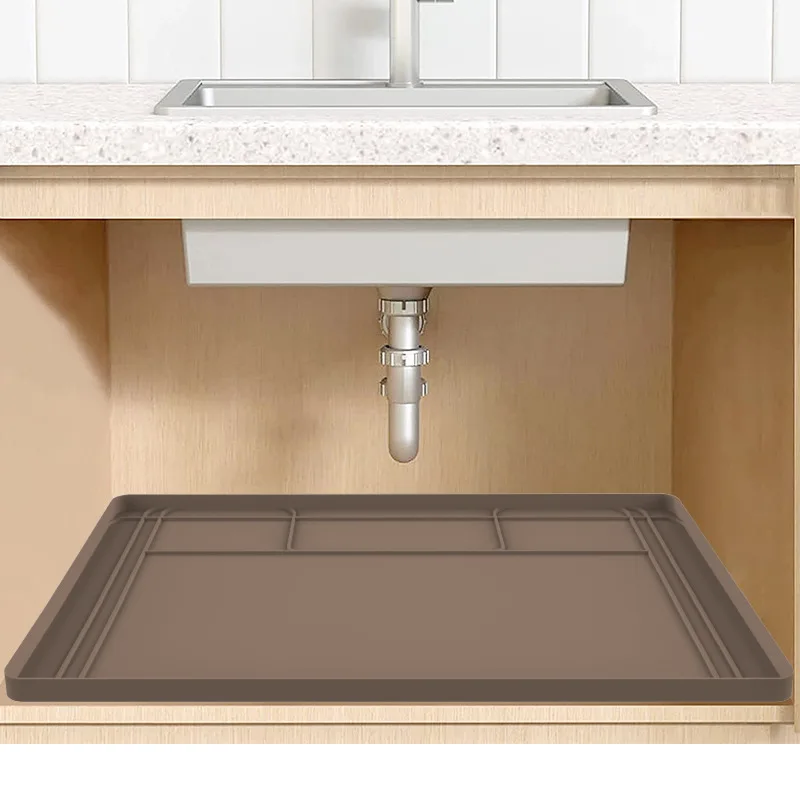 Silicone Sink Drip Tray 34x22 - Cuttable Waterproof Liner - main product image