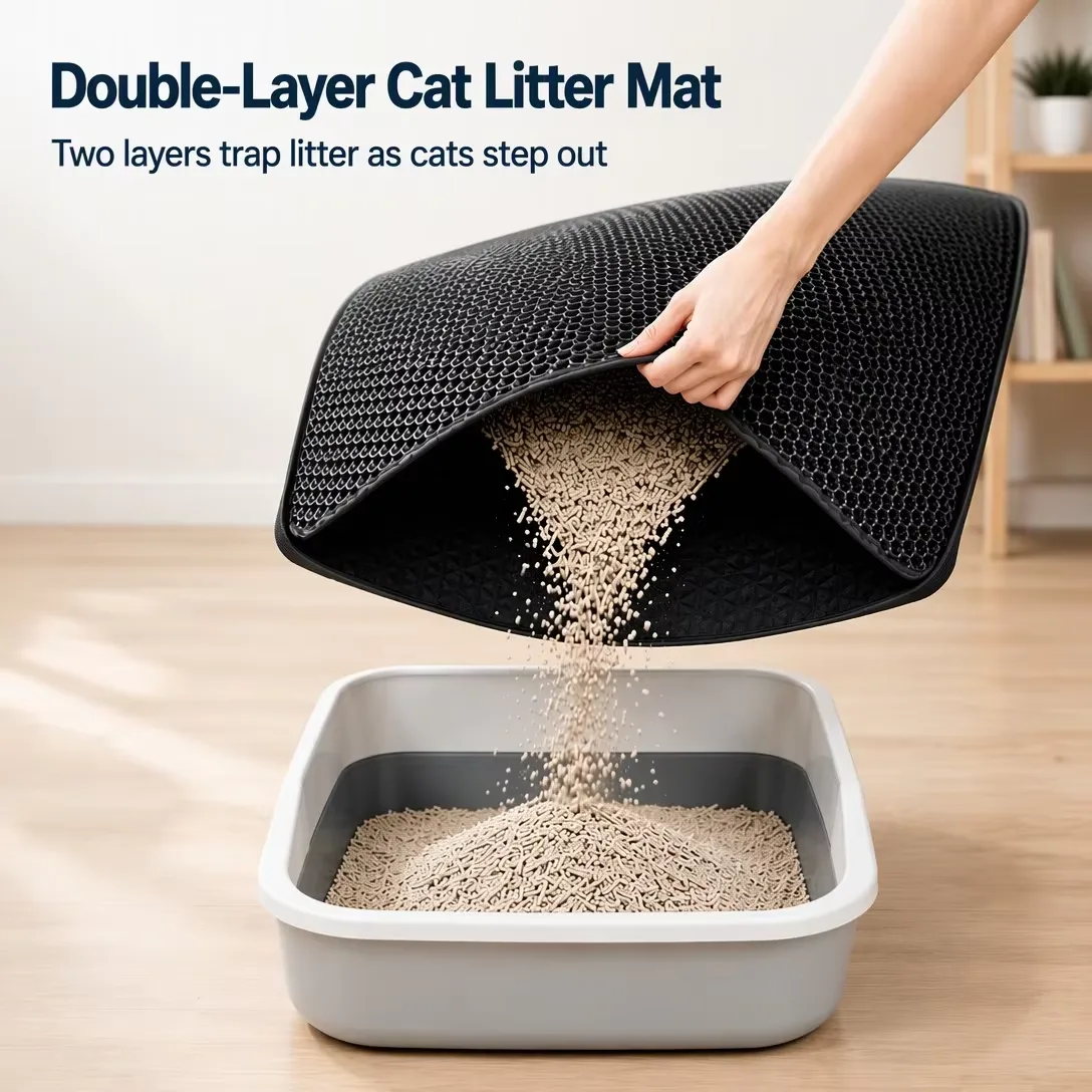 ダブル Layer 猫用 トイレ砂 マット- Honeycomb Traps トイレ砂 - detail view 1