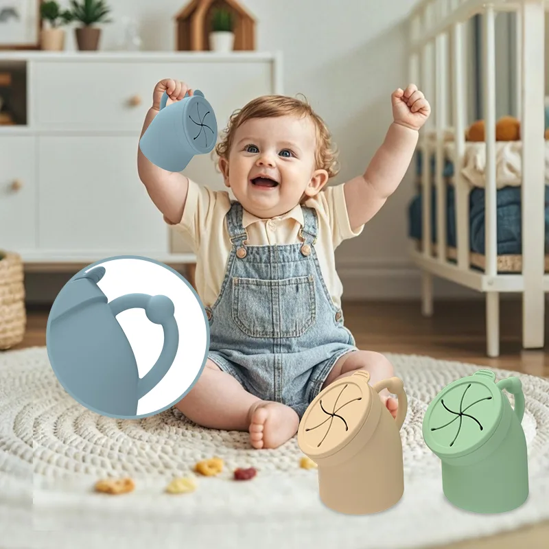 Silicone Baby Snack Cup with Grip Handle - Spill Proof - detail view 1