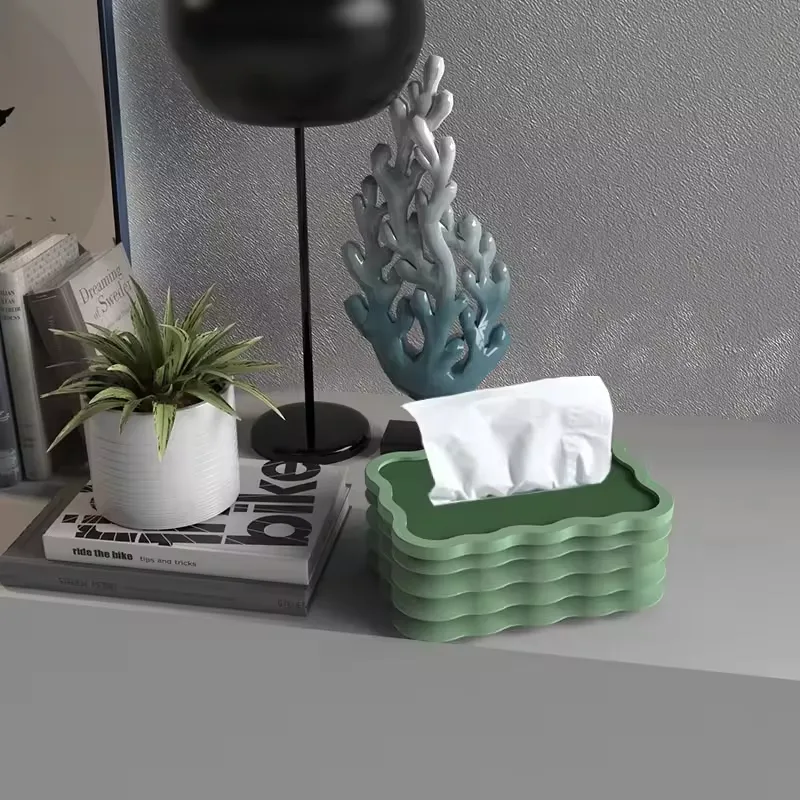 Rectangle Silicone Tissue Box - Foldable Desktop Holder - detail view 2
