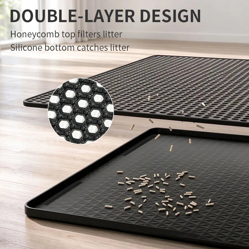 ダブル Layer 猫用 トイレ砂 マット- Honeycomb Traps トイレ砂 - detail view 4
