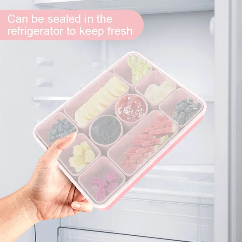 Silicone Kids Lunch Box - Divided Snack Container, Portable - detail view 3