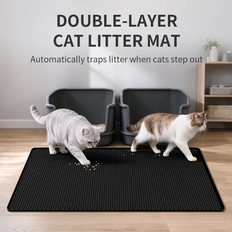 ダブル Layer 猫用 トイレ砂 マット- Honeycomb Traps トイレ砂 - main product image