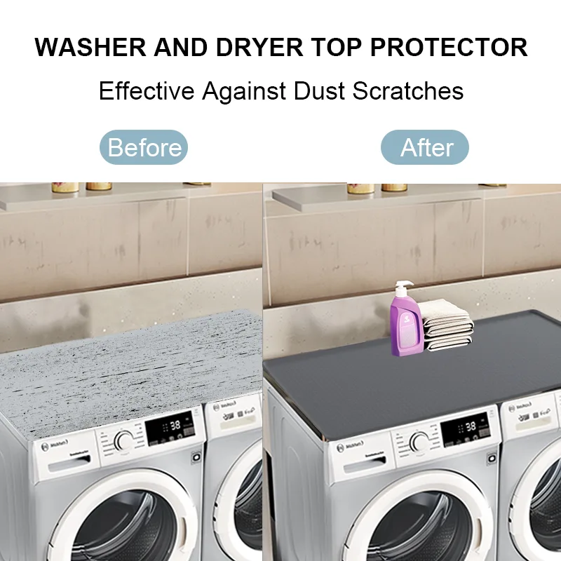 Silicone Washer Dryer Top Mat 54x27.5 - Anti-Slip with Lip - detail view 3