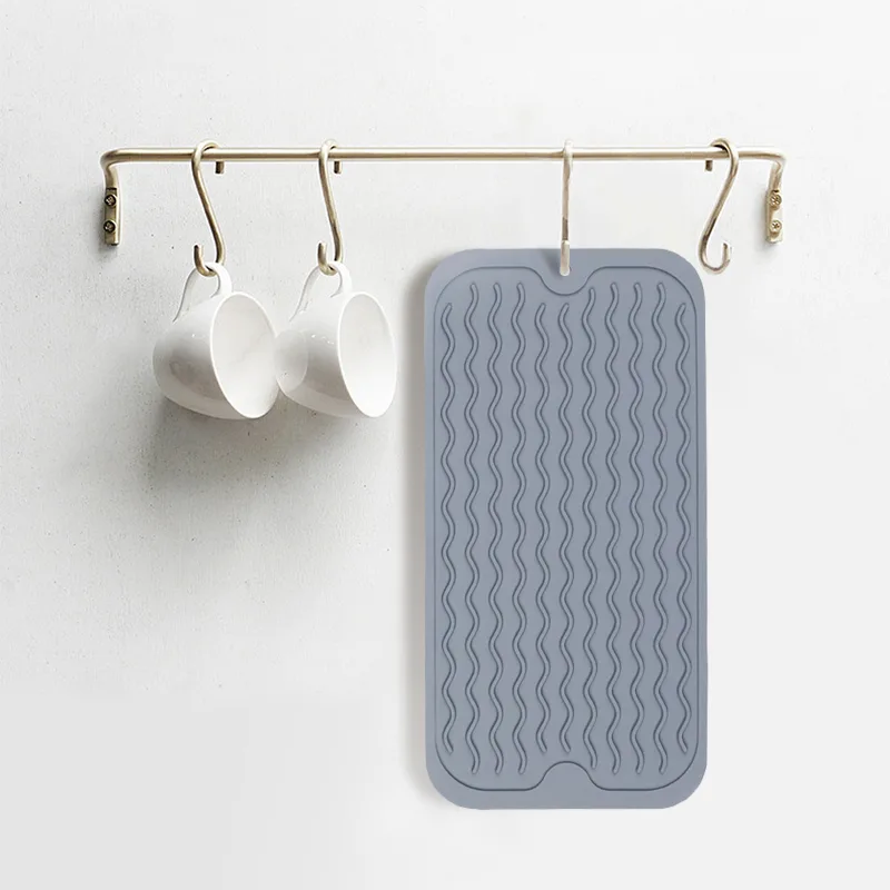 Silicone Dish Drying Mat - BPA Free Easy Clean Durable Pad - detail view 4