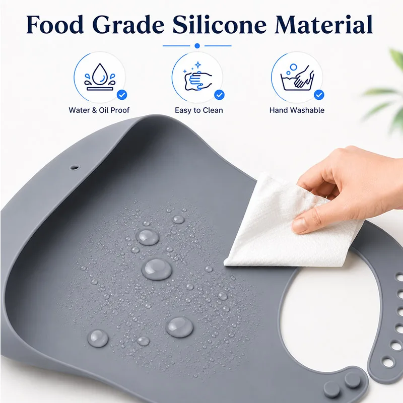 Silicona adulto baberos Elderly- impermeable Crumb recogedor - detail view 3