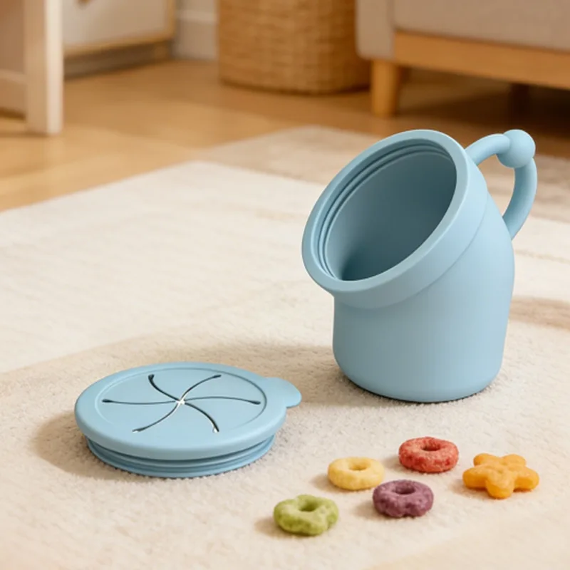 Silicone Baby Snack Cup with Grip Handle - Spill Proof - detail view 3