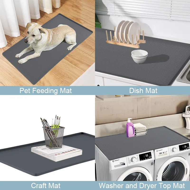 Silicone Washer Dryer Top Mat 54x27.5 - Anti-Slip with Lip - detail view 4