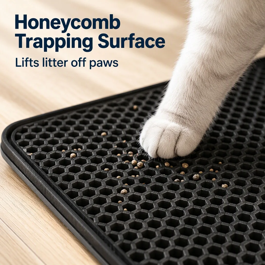 ダブル Layer 猫用 トイレ砂 マット- Honeycomb Traps トイレ砂 - detail view 3