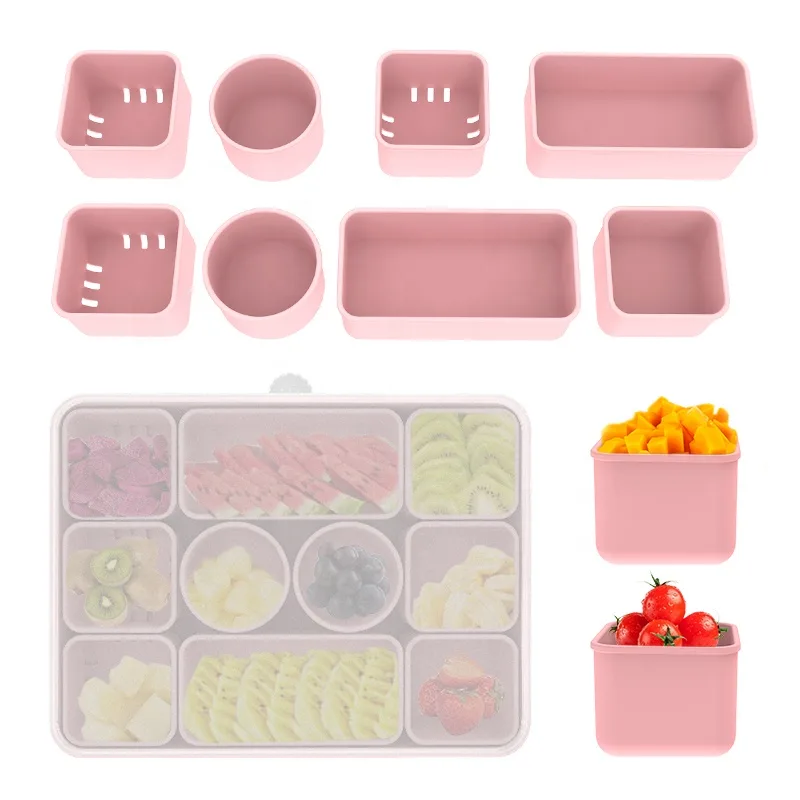 Silicone Kids Lunch Box - Divided Snack Container, Portable - detail view 2