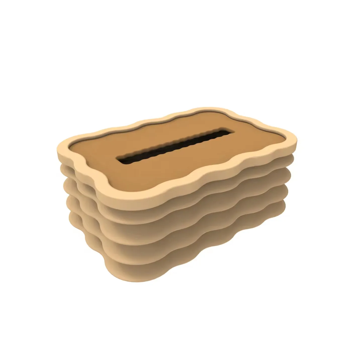 Rectangle Silicone Tissue Box - Foldable Desktop Holder - detail view 1