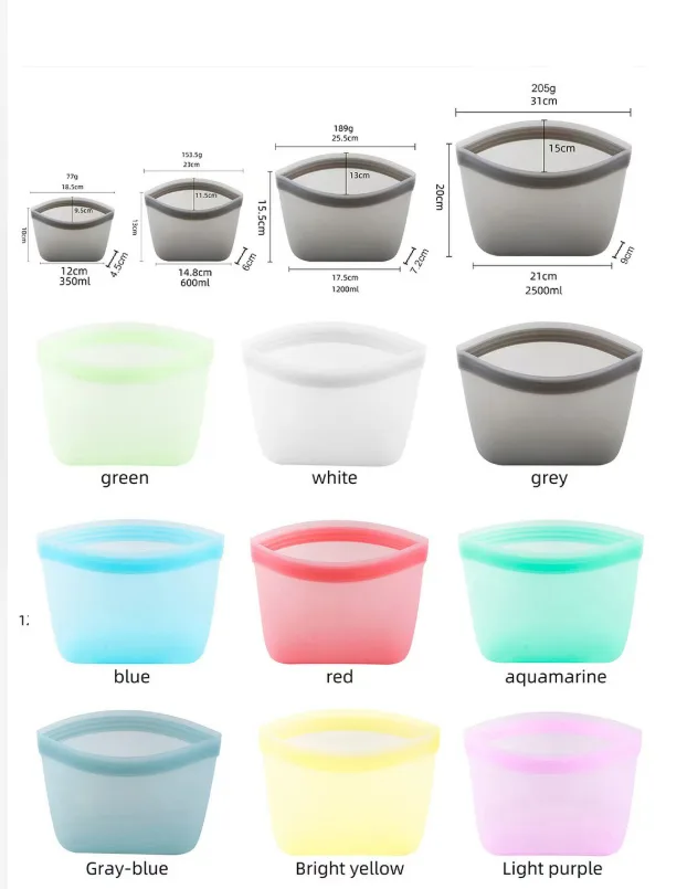 Réutilisable silicone conservation alimentaire sacs- étanche sans BPA - detail view 5